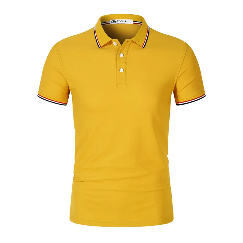 Men's Women's POLO Short Sleeved Simple Striped Shirt Solid Color Short Sleeved Shirt Top Team