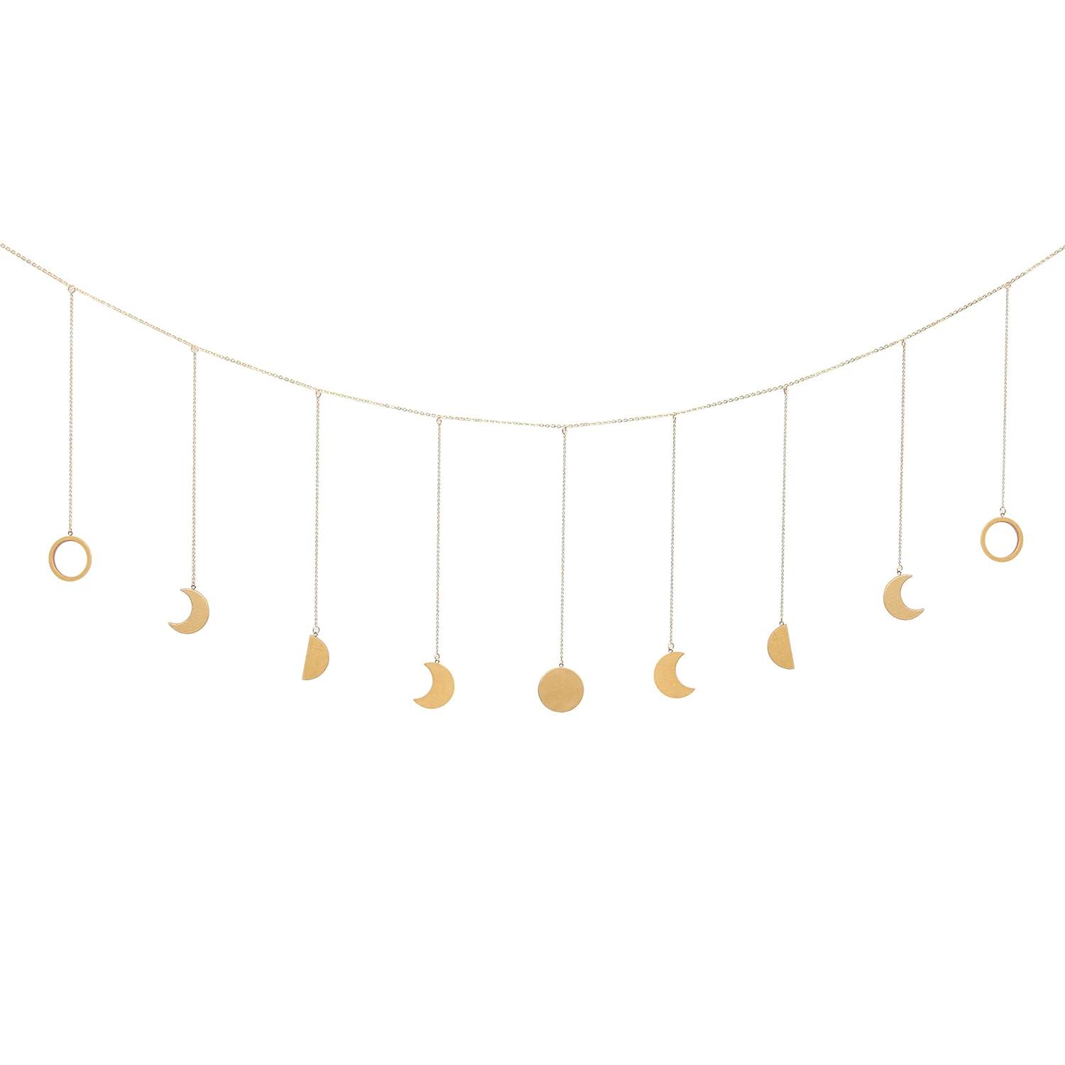 Moon Shining Phase Garland Decoration Chains Boho Gold Wall Hanging Ornaments Support Dropshipping Decoracion Habitacion
