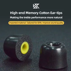 KZ-High-End Memória Cotton Ear-Dicas, Ear Plugs, fones de ouvido, na orelha, fones de ouvido com fio, isolamento de ruído, Original Headset Pads