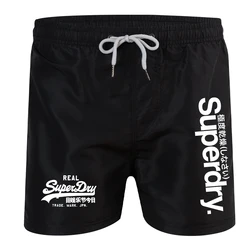 Summer Simple Letter Fun Print Men's Sexy Beach Shorts Quick drying Drawstring Inner Mesh Man Clothing Board Shorts Hot Sales