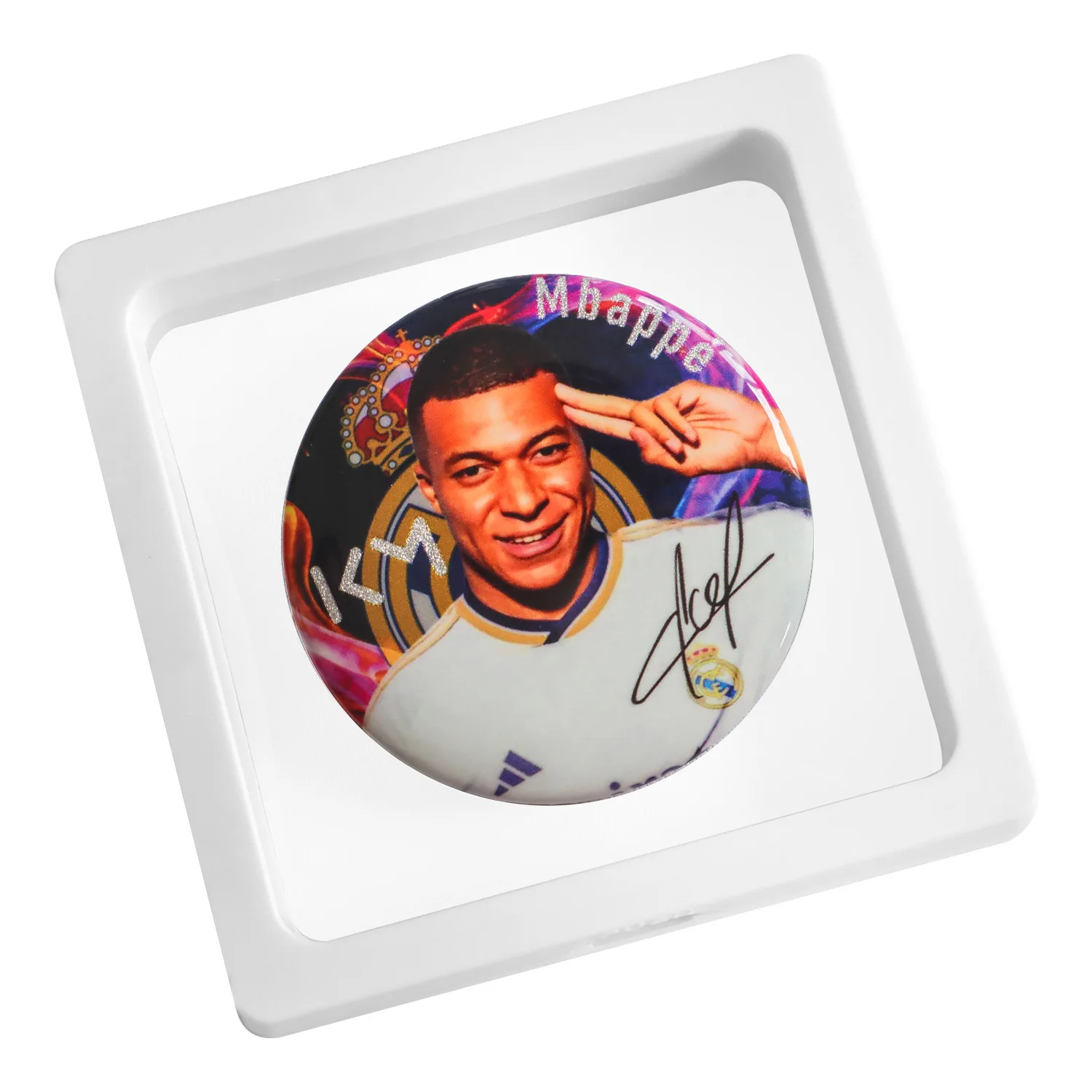 Insignia de Ronaldo Messi Mbappe Neymar Star Uefa Real Madrid 58mm, Memoria periférica de fútbol de doble Flash, colección al por mayor