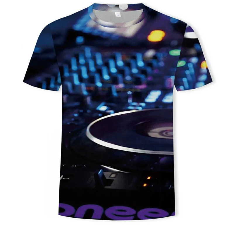 Summer Fashion Electronic Instrument Graphic T Shirts Trendly Men Casual Personality Street Style Printed O-neck Short Sleeve