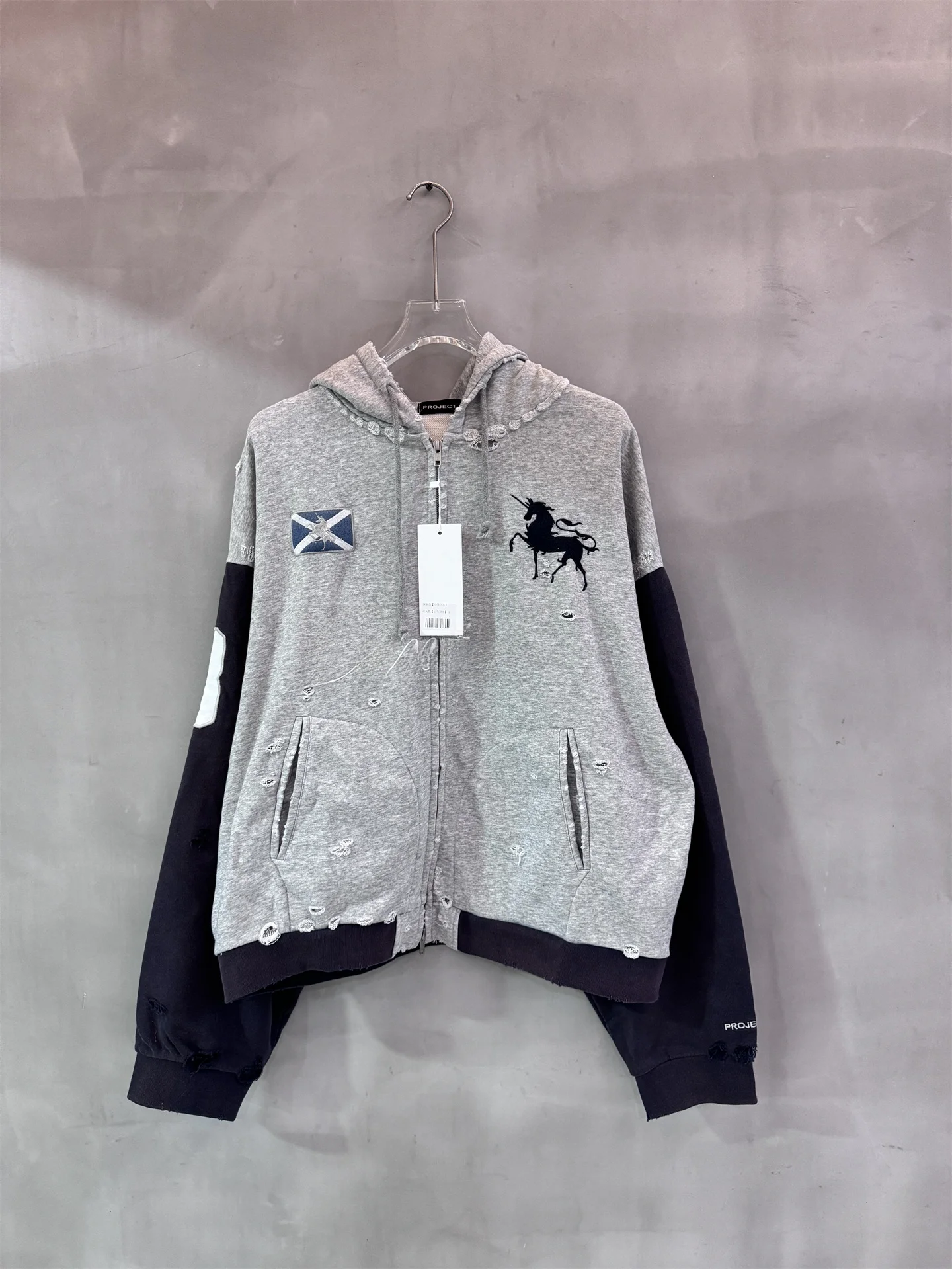 

Куртка-кардиган Ailz Trendy Brand: винтажный стиль, вышивка, застежка-молния, свободный крой, чистый хлопок, повседневный молодежный стиль