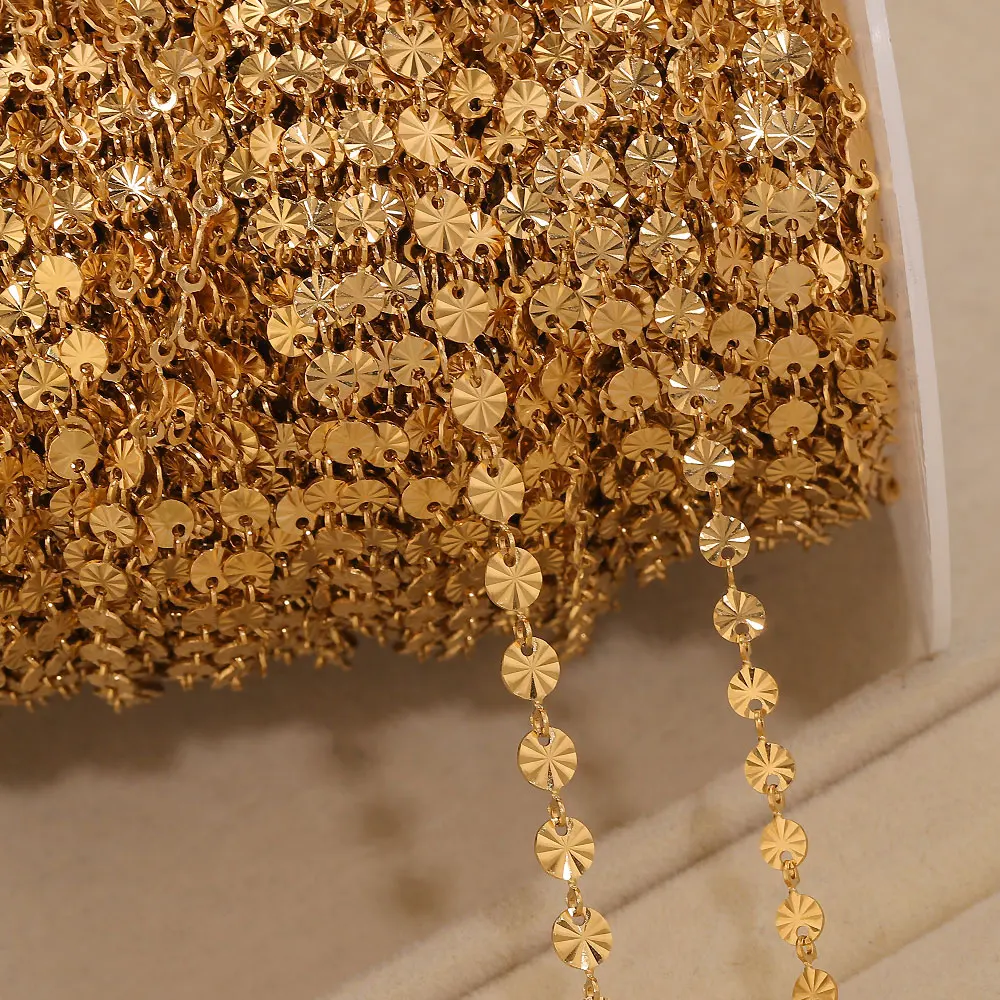 1 Meter Edelstahl-Prägekette für Schmuckherstellung, DIY-Armband, Halskette, Gliederketten, Schmuck, handgefertigte Zubehörteile, Großpackung – Detail 3