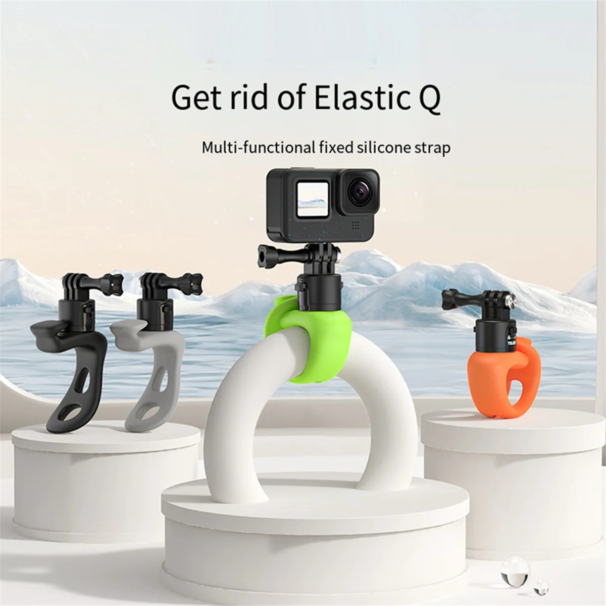 

X62A_TELESIN Action Camera Mount Flexible Bracket for Gopro Insta360 Black