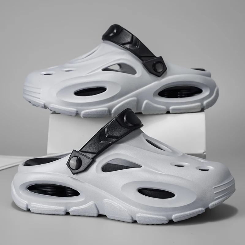 

Летние сабо для мужчин, уличные пляжные сандалии, мягкие дышащие тапочки из ЭВА, новые мужские повседневные садовые водные туфли, мужские пляжные сандалии