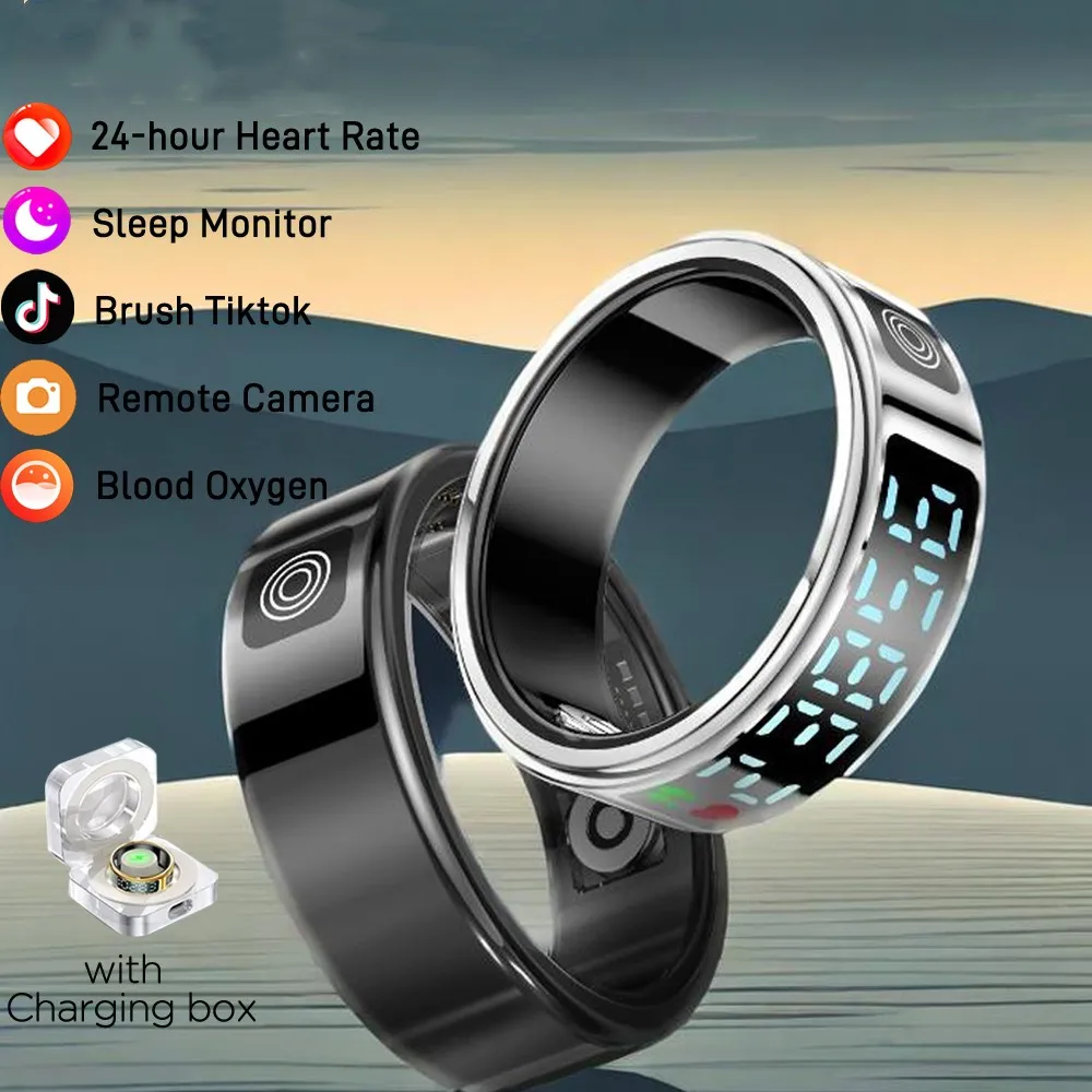 

Умное кольцо SR08 для мужчин и женщин, водонепроницаемость IP68 5ATM, LED-дисплей, Bluetooth, мониторинг сердечного ритма и уровня кислорода в крови, мульти-спортивный режим