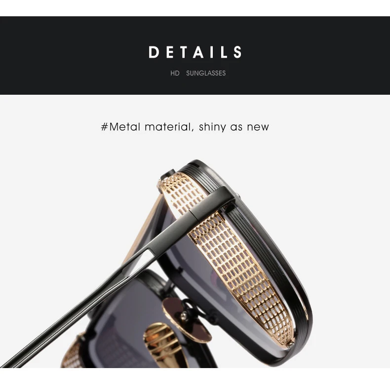 2023 Steampunk Sonnenbrille Für Männer Vintage Punk Sonnenbrille Frauen Trendy Platz Mode Gläser Luxe Gafas De Sol Hombre Zonnebril – Detail 15