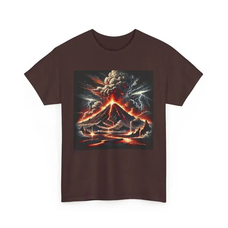 Volcano Graphic Tee, Magma T-Shirt, Lightning Clouds Shirt, Nature Lover Gift