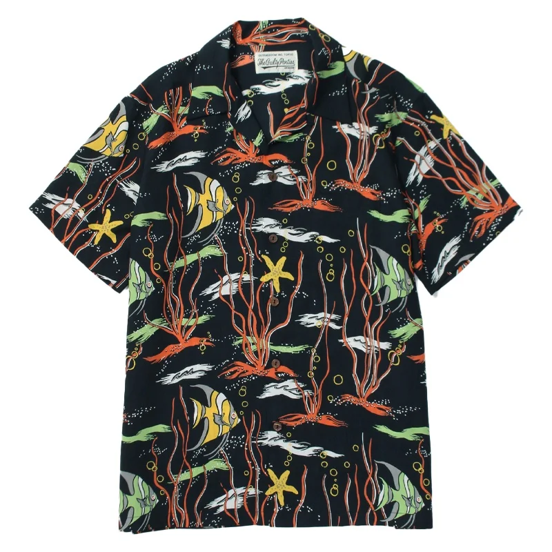 WACKO MARIA Cuban Neck High Quality Heavenly Tokyo Sea World Full Print Hawaii Mens Womens Short Sleeve Shirt