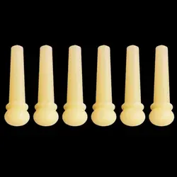 6x Unslotted Unbleached Bone Guitar String Peg Pin Bridge Luthier H00-N