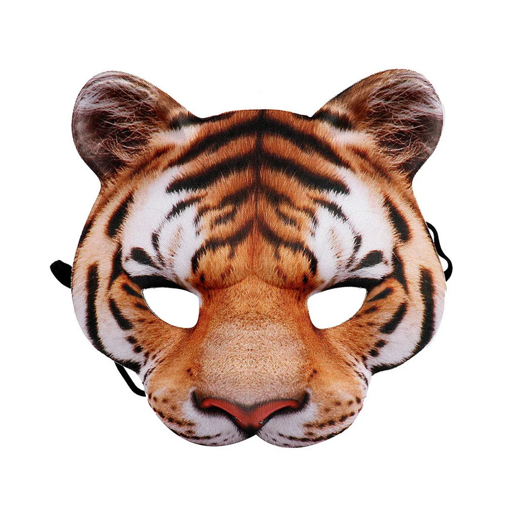 

Eva Simulation Tiger Mask Yellow Full Face Halloween Costume Party Cosplay Animal Masks Costume Mask Halloween Prop
