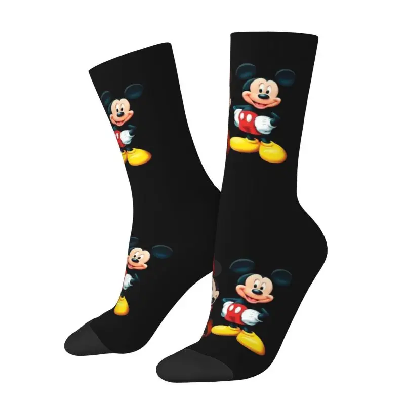 Fun Mens Mickey Mouse Minnie Dress Socks Unisex Warm Comfortable 3D Printing Crew Socks