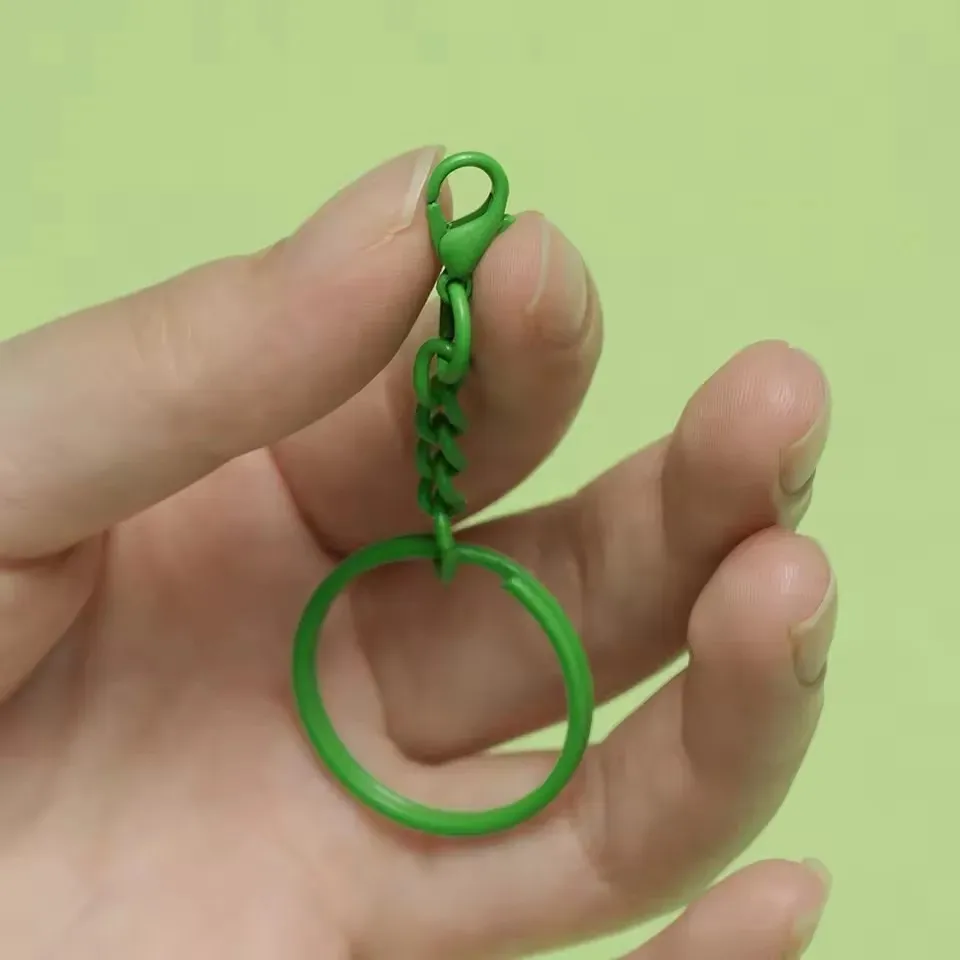 10/50/100pcs Colorful Keyrings with Chains Lobster Clasps for DIY Jewelry Making Keychain Connector Hooks Bags Holder Supplies - view 4