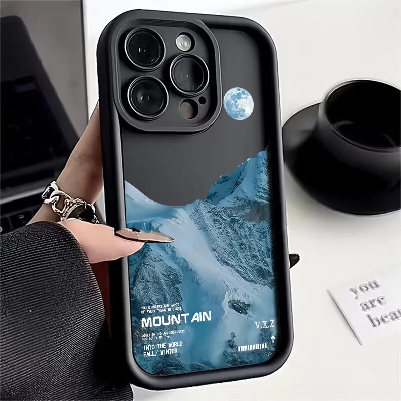 Ins Snow Mountain Volcano Phone Case For Google Pixel 9 8 7 8A 7A Pro XL 4G 5G Soft Silicone TPU Back Cover