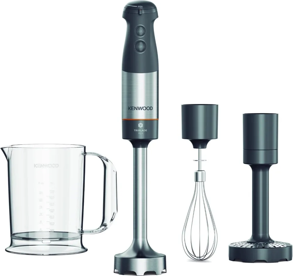 Kenwood Triblade XL+ - Batidora inmersión, batidora, varilla acero extraíble, batidor alambre, triturador verduras y