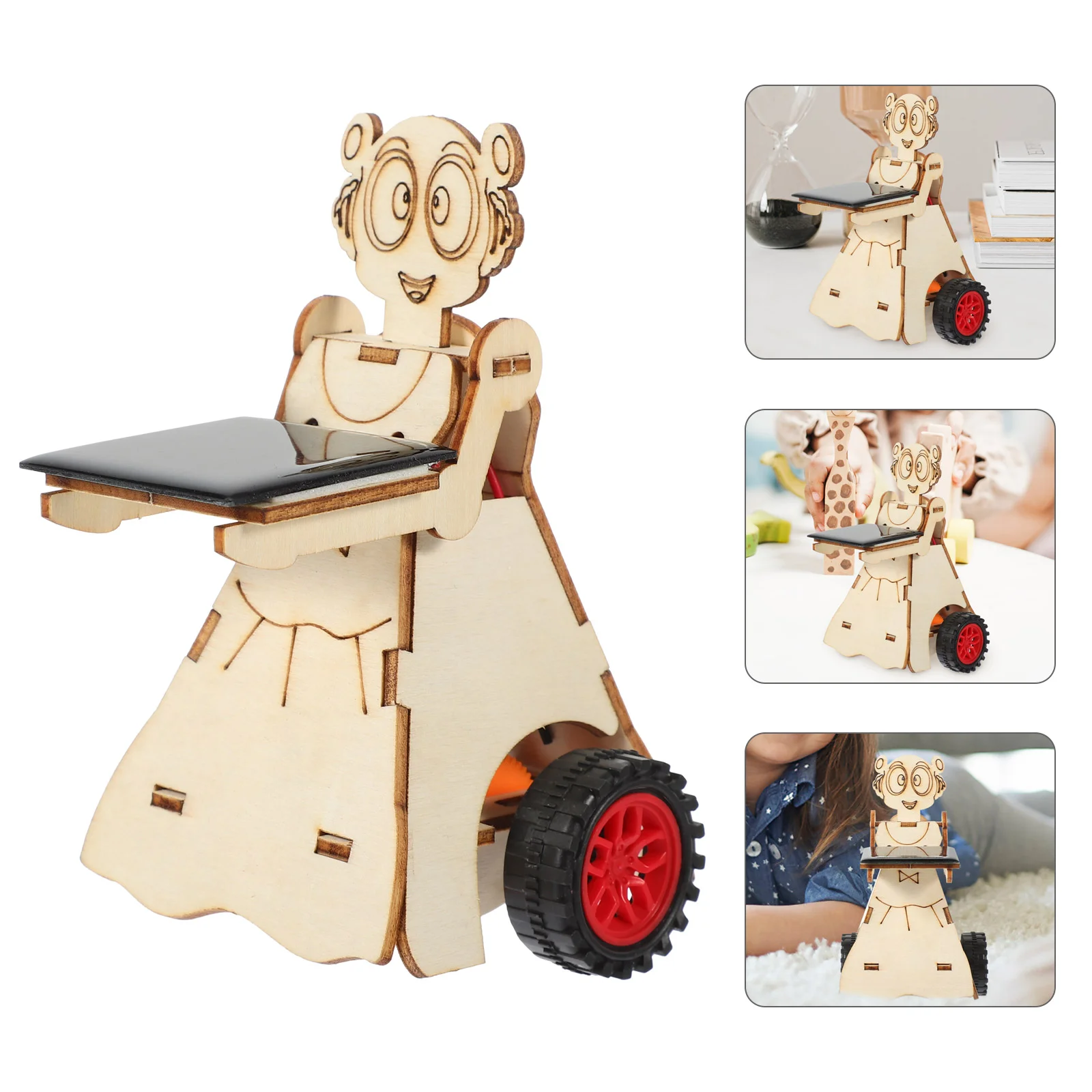 Solar Robot DIY Assembly Plaything Intelligent Science Experiment Toy Wooden Kids Educational Toys Model Scientific