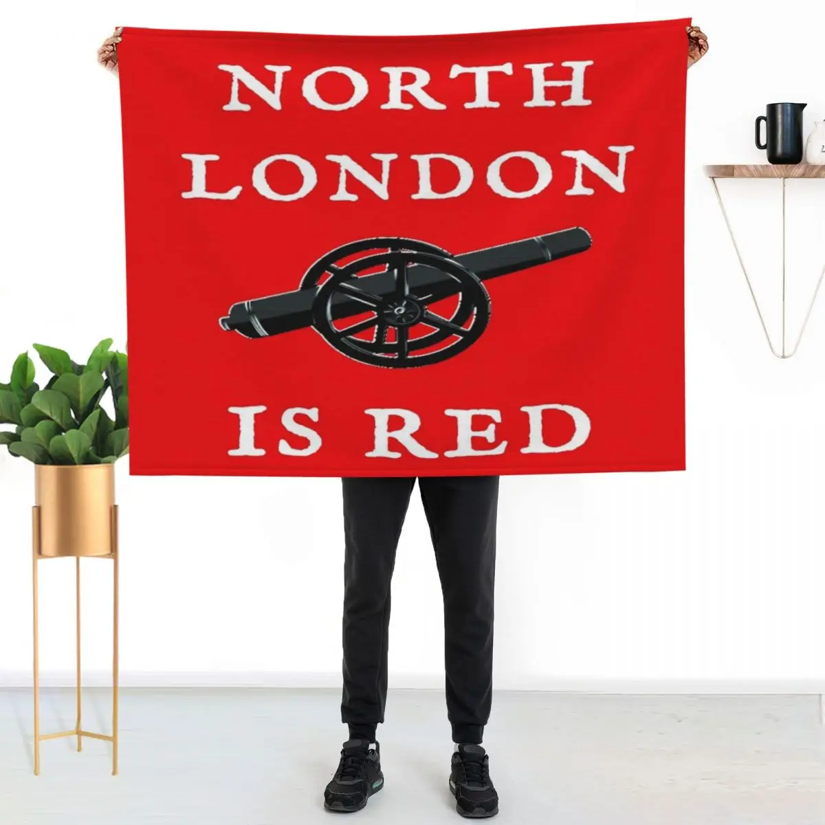 North London Is Red (White Text) Throw Blanket Kid'S Plush For Sofa Thin Soft Thin Thins Blankets