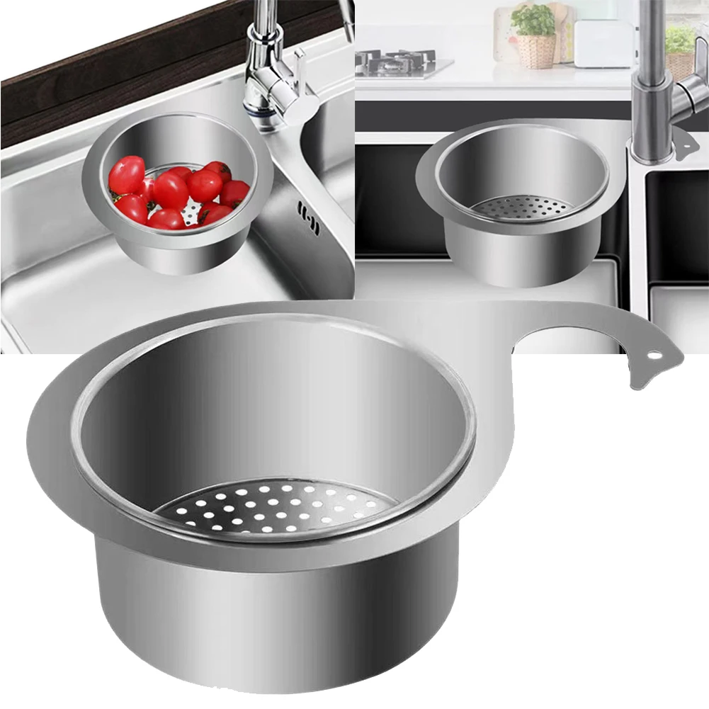 

1-4 pcs Stainless Steel Swan Sink Strainer Basket Removable Goosehead Drain Basket Multi-functional Tap Hanging Filter for Sink