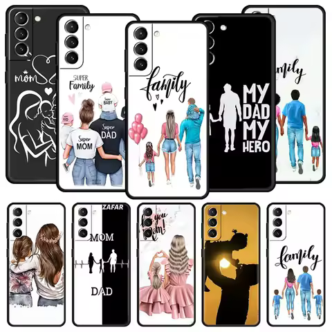 Fashion Super Mom Dad Phone Case For Samsung Galaxy S25 S24 S23 S22 S20 Ultra S21 FE 5G S10 Plus S10E Soft TPU Cover