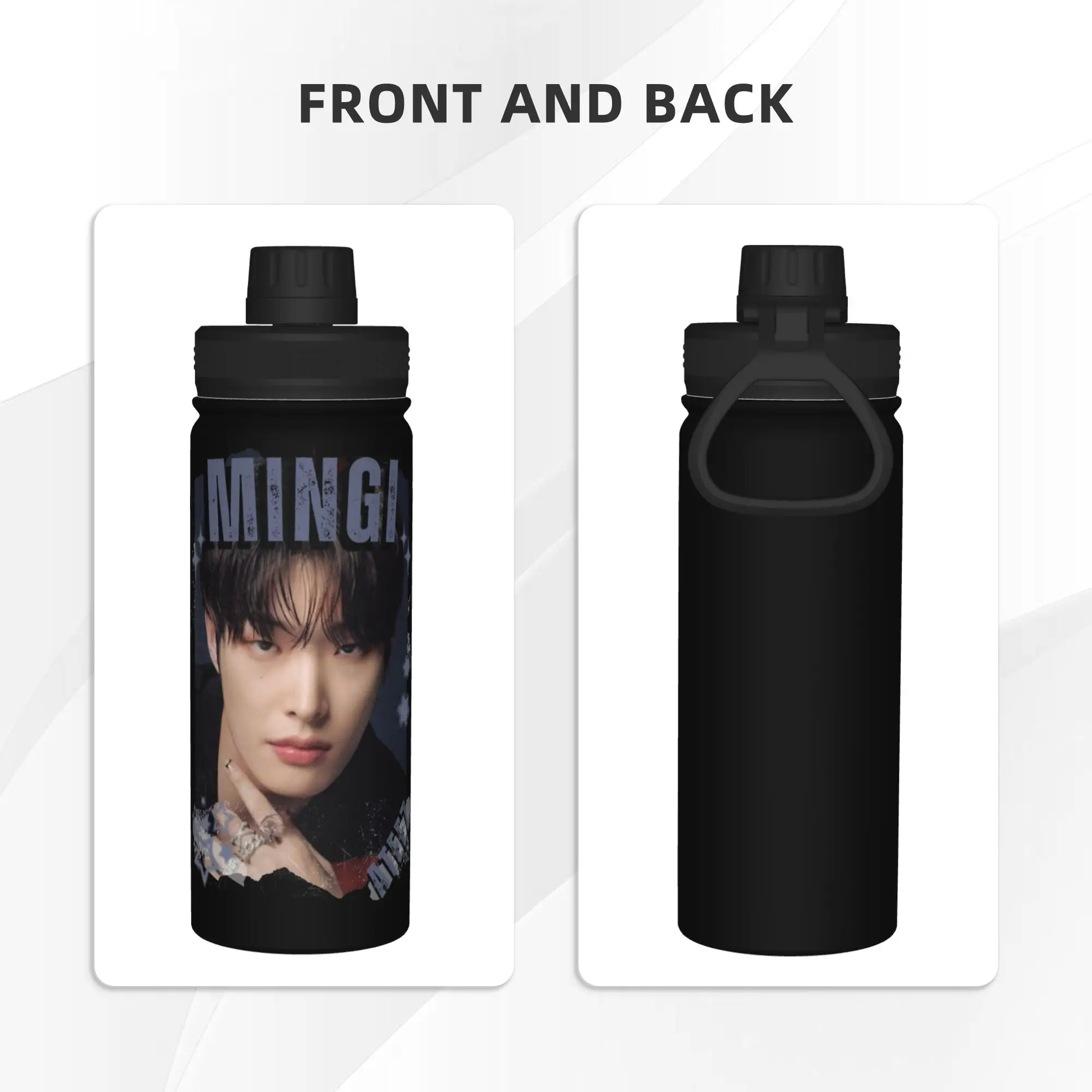 Kpop Boy Group A-Ateez Mingi 18OZ Sports Insulated Kettle  Thermal Cup Vacuum Flask Travel Outdoor Mug Water Bottle