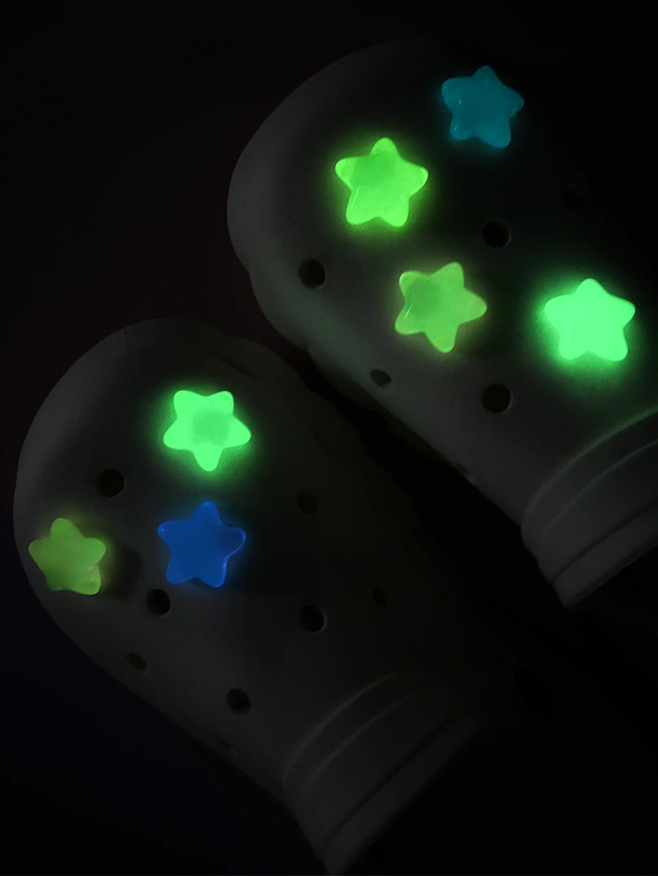 7 piece set for Clogs Glow-in-the-dark star detachable accessory decoration