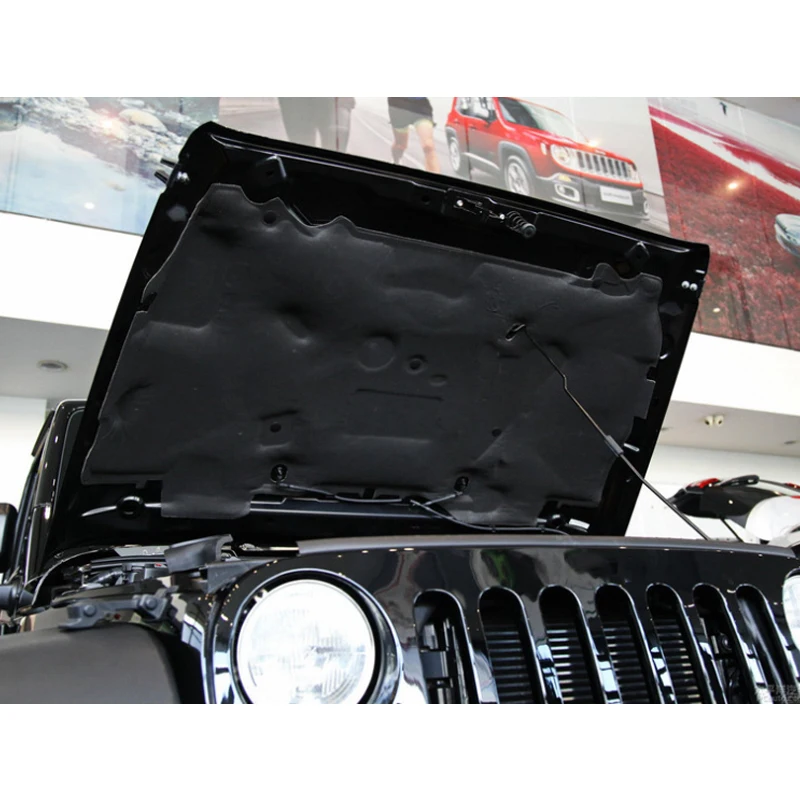Front Hood Engine Sound Pads For Jeep Wrangler JL 2018~2024 2023 Sound Mats Front Heats Insulation Cotton Covers Car Accessories