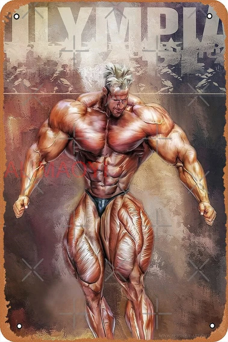 Jay Cutler Caricature Mr Olympia The Stomp Bodybuilding Poster Metal Tin Sign 8X12 Inches Man Cave Retro Vintage Wall Decor nice