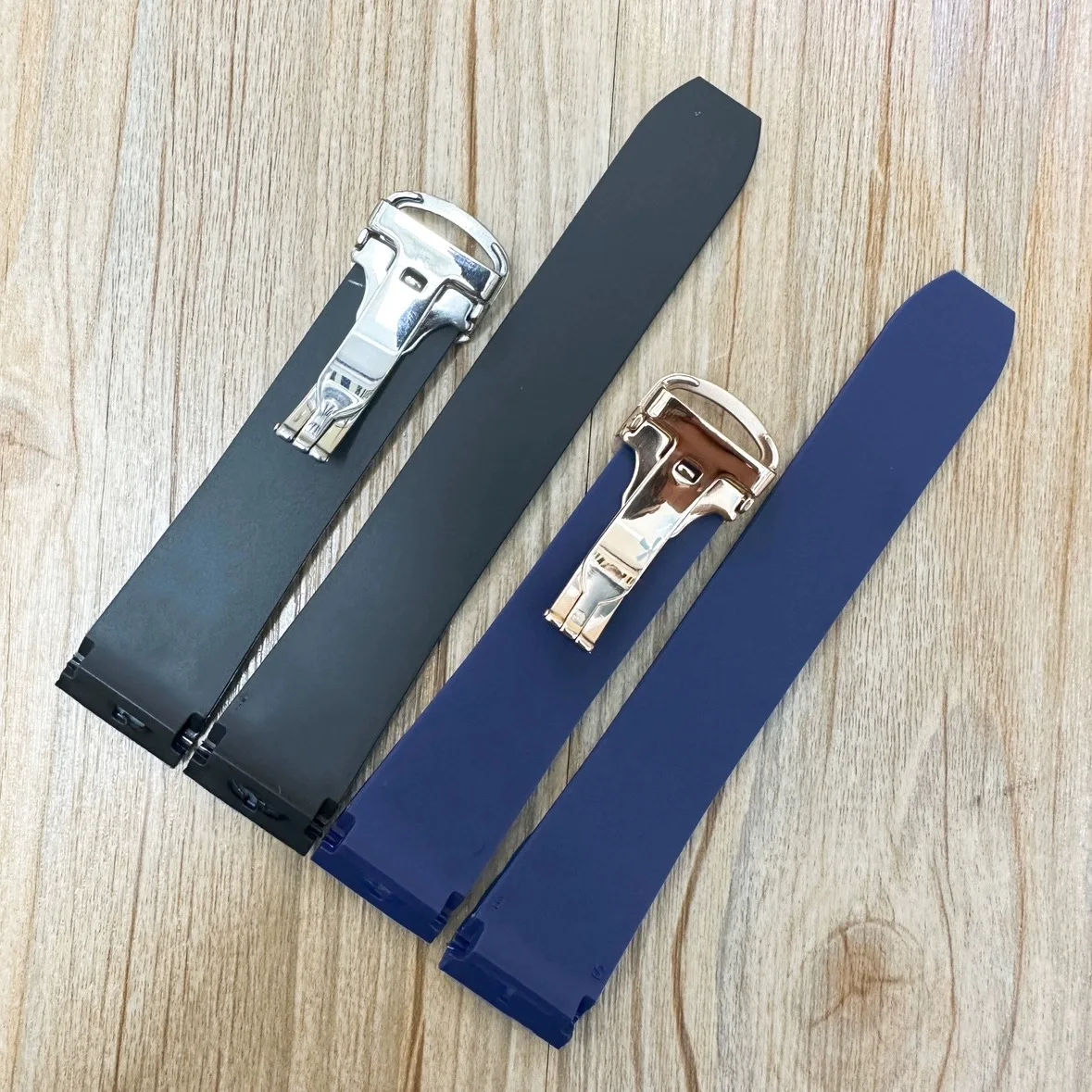 21mm Waterproof rubber watch strap Silicone watchband Folding buckle bracelet for CARTIER SANTOS DE CARTIER