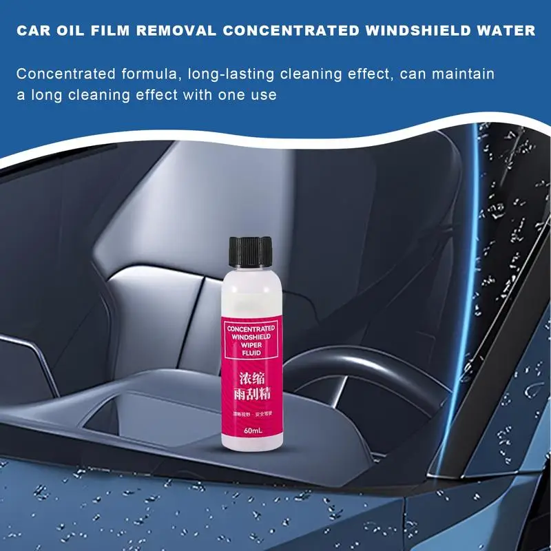 Windshield Oil Remover Windshield Washer Concentrate Fluid Windshield Washer Fluid Concentrate 60ml All-Season No Streak Car