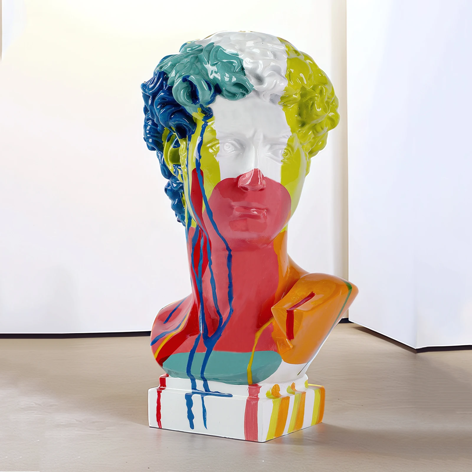 Estatuas de resina de cabeza de David para sala de estar, mesa, decoración de oficina, estatuas europeas para decoración del hogar, escultura artística de busto