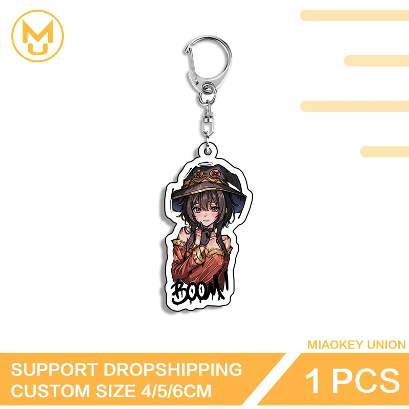 Trendy Megumin Tattoo Style Exquisite Eye Catching Double Sided Acrylic Keychain High Quality Unique Cosplay Costumes DIY Props
