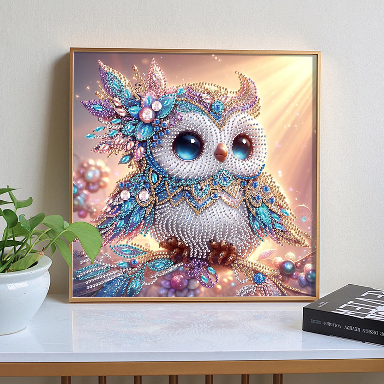 Owl Special Shape Diamond Art Painting Kit for Adult Beginner,Crystal Diamond Special Shape Kit for Home Wall Decoration Gift view 6