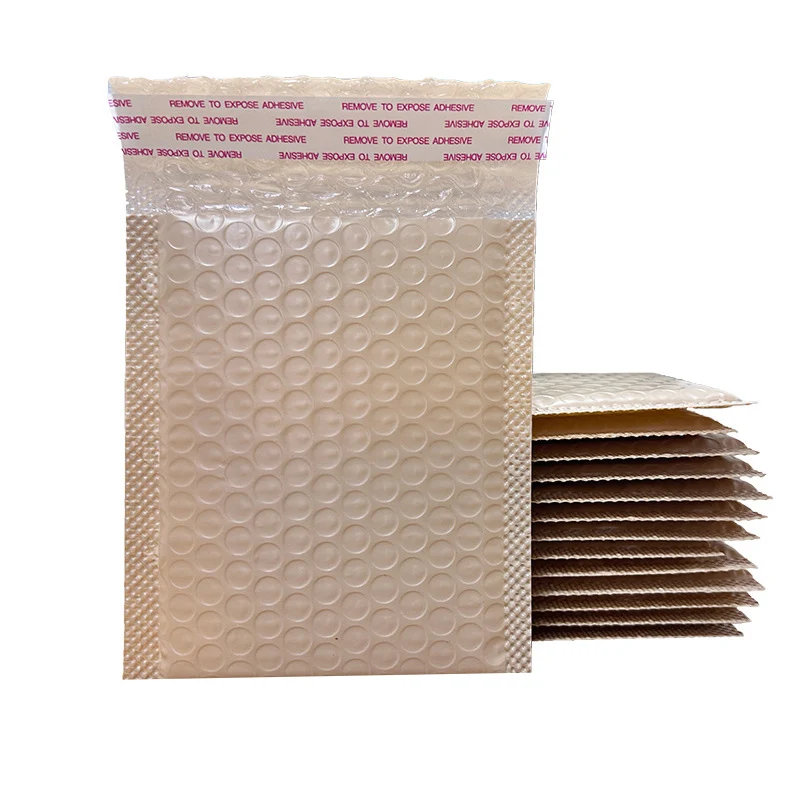 Imagem -02 - Express Envelope Mailer Bubble Pequenos Envelopes Suprimentos de Negócios Embalagem de Envio Bolsa de Correio Café Claro Cor 50 Pcs