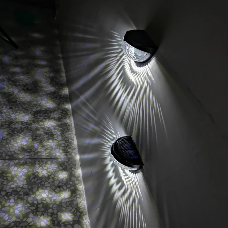 4Pcs Solar Fence Light Control Induction Energy Saving Waterproof Wall Light Courtyard Garden Decoration Solar Light Outdoors