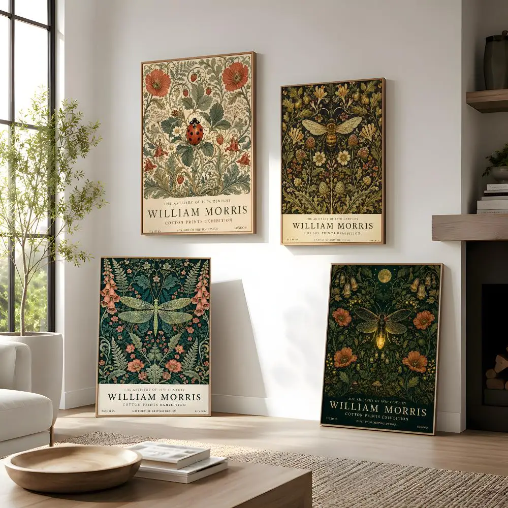 Victorian Botanical Poster Wall Decor Self-Adhesive Aesthetic Modern Vibe Stylish Gift Friends Using Living Room Bedroom