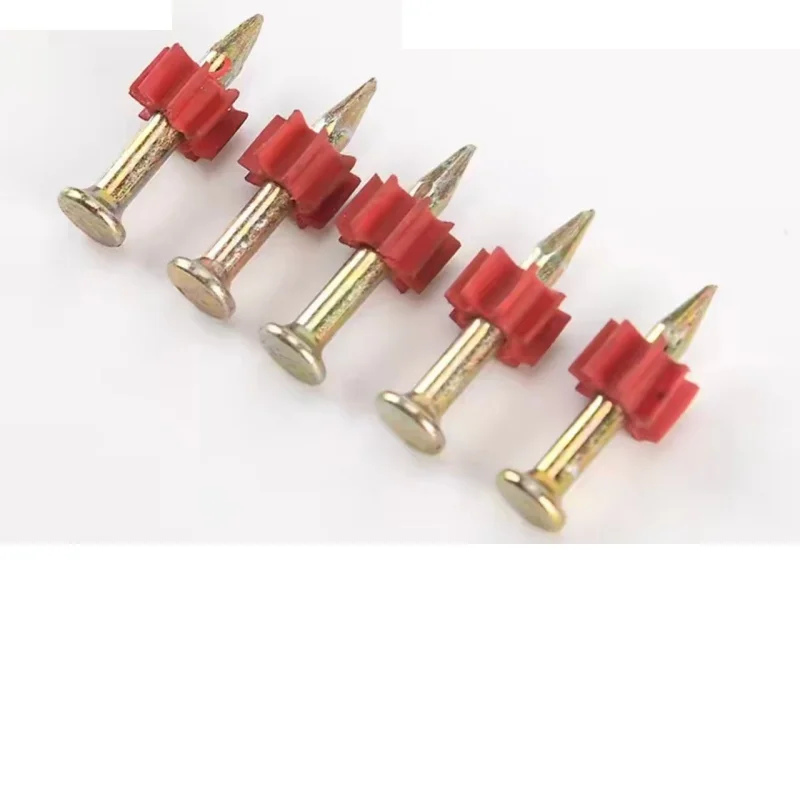 200 clavos de acero duro para colgar cuadros, clavos para pared, cemento, para pistola neumática, de hierro 4