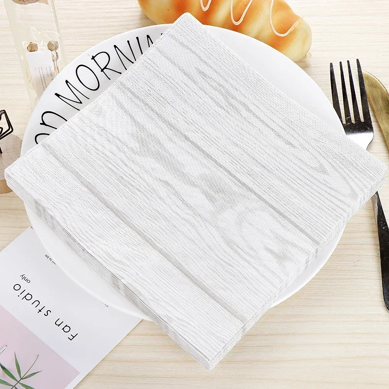 Imitation Wood Grain Marble Tile Colorful Printed Paper Napkins Facial Tissue Personalized Paper Napkins Party Paper Placemats