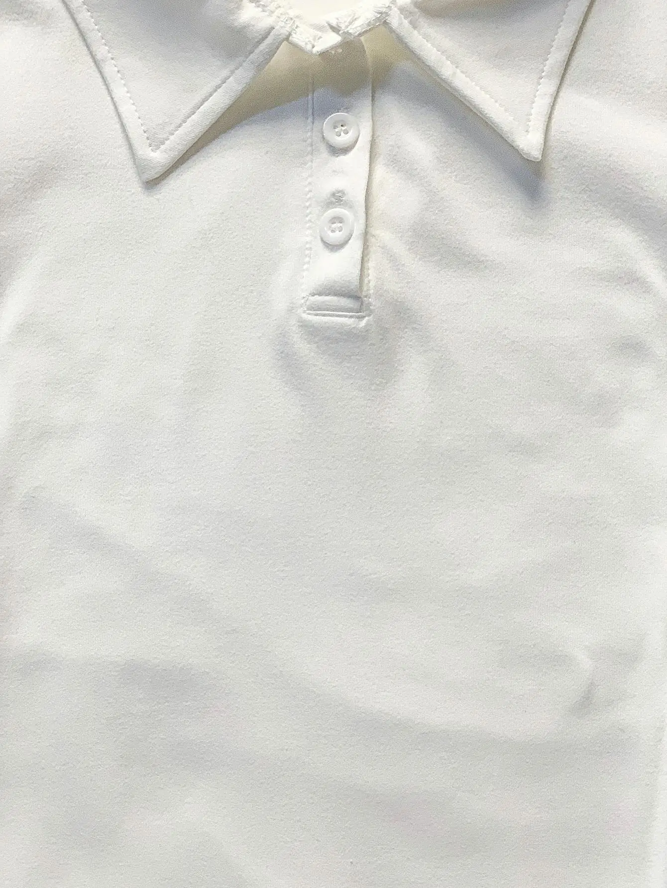Y2K Weißes Tailliertes Poloshirt Sommer Neue Slim-Fit T-Shirts – Detail 6