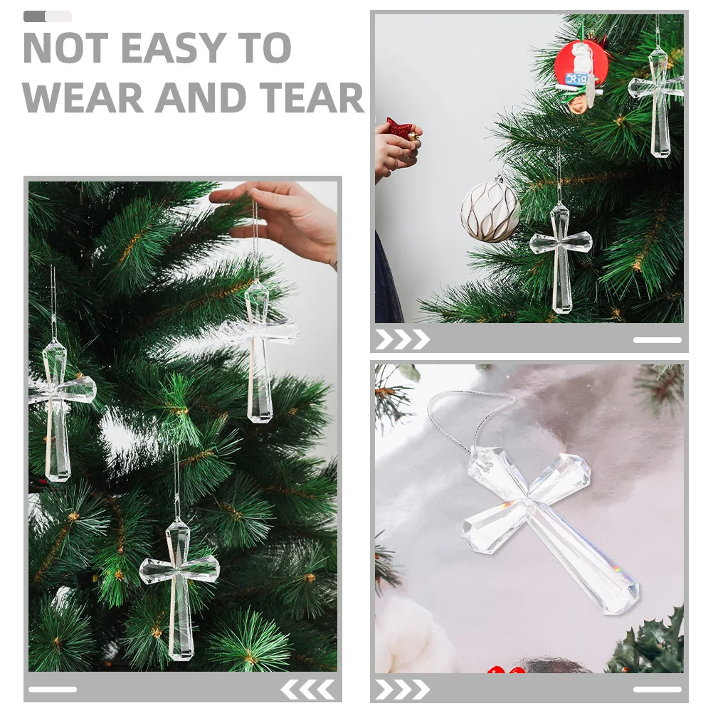 

2Pcs Easter Acrylic Crafts Cross Hanging Ornaments Home Garden Patio Bar Decorations Acrylic Cross Hanging Ornament