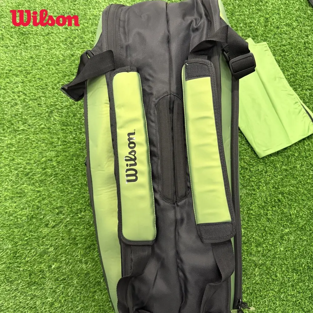 Wilson Blade Super Tour V8 Large Space 9 Pack Tennis Bag Green Professional Equipment Racquet Bag for Tennis Racket WR8016701001