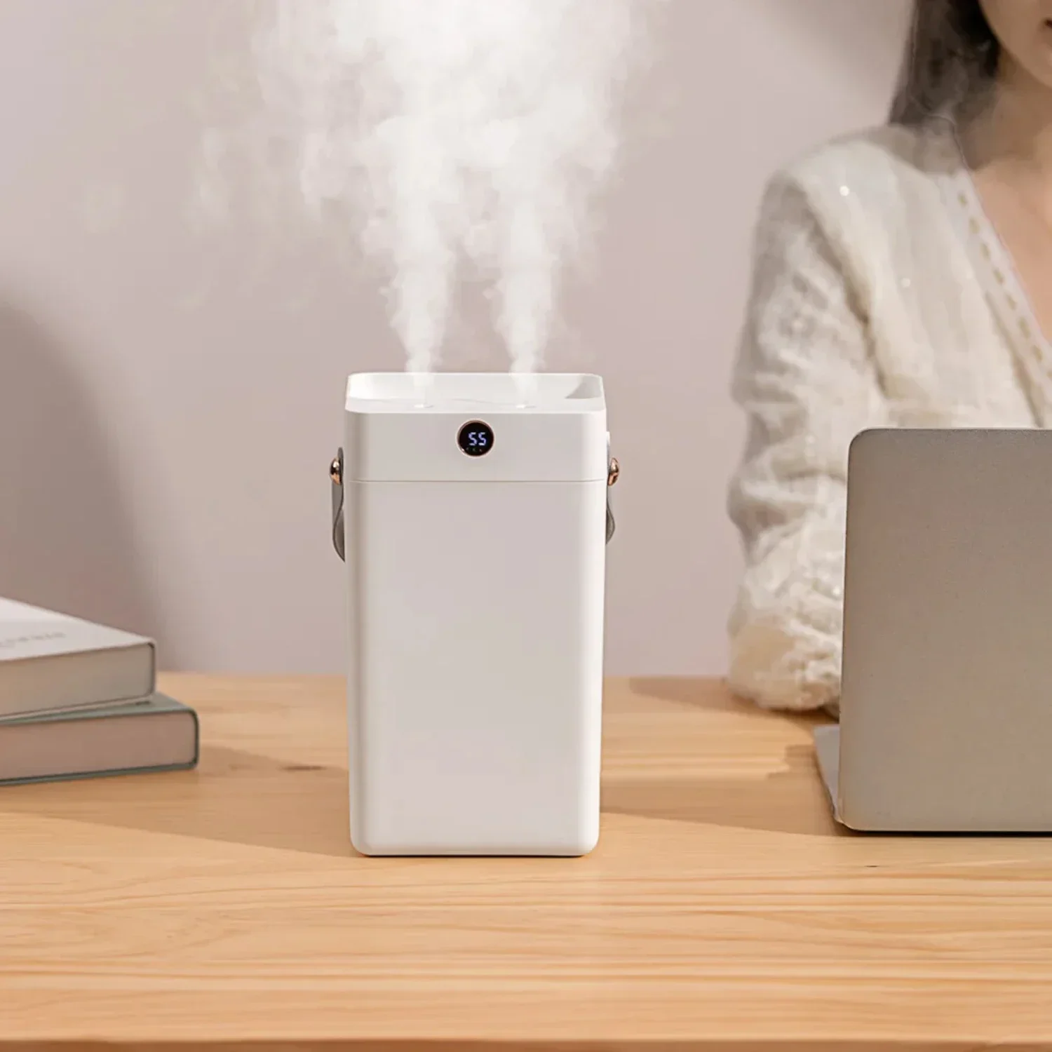 Ultra Quiet 3L Dual Spray Air Humidifier with Digital Display for Office and Bedroom - USB Aromatherapy Diffuser - Mute Spray At