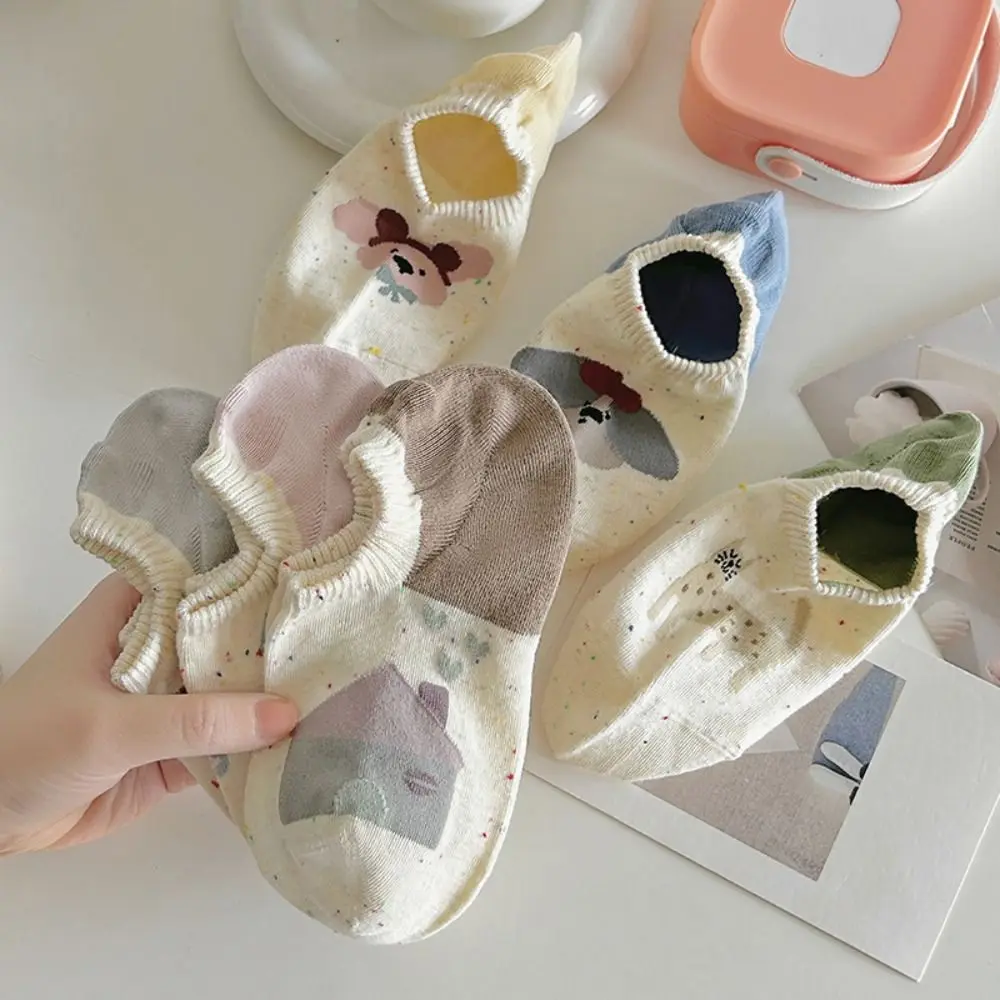 8Pairs Weiche Herz Cartoon Ankle Socken Bär Hund Punkte Liebe Kurze Röhre Socken Weibliche Strumpfwaren Unsichtbare frauen Boot socken Dame