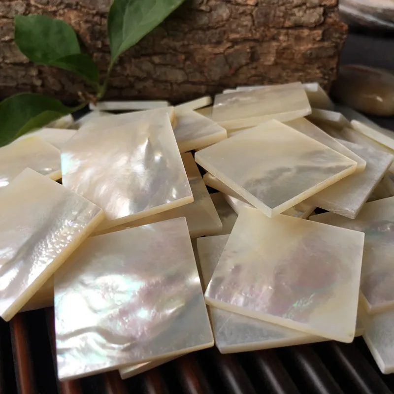 20PCS/Lot 30*30*3 Natural White Shell Square Piece For DIY Jewelry