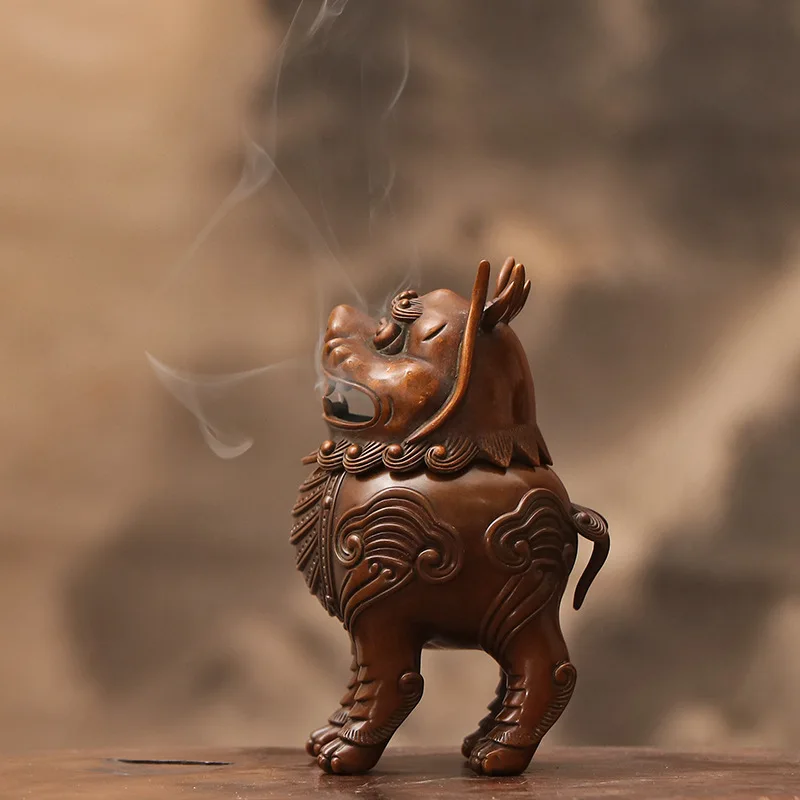 

Qingsong Tang Su Gong Famous Hu Qingsong Red Copper Ruyi End Incense Burner Cone Incense Household Incense Burner