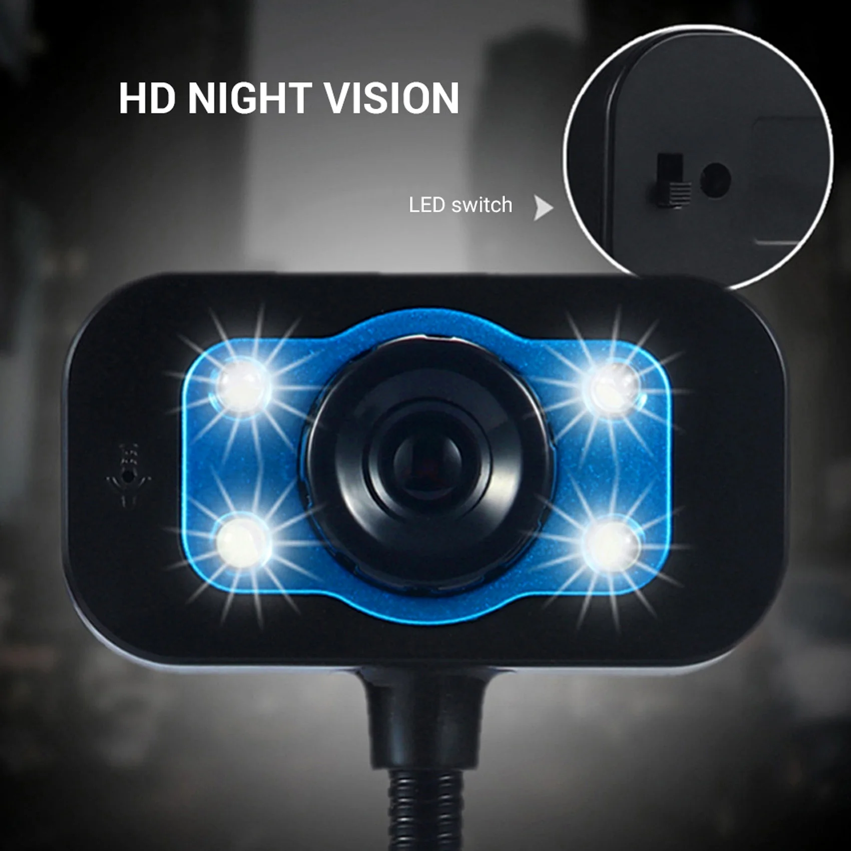 A52TWeb Kamera USB Webcam Definisi Tinggi 4 Led Web Cam dengan Mikrofon Desktop untuk Skype Youtube Komputer PC Laptop