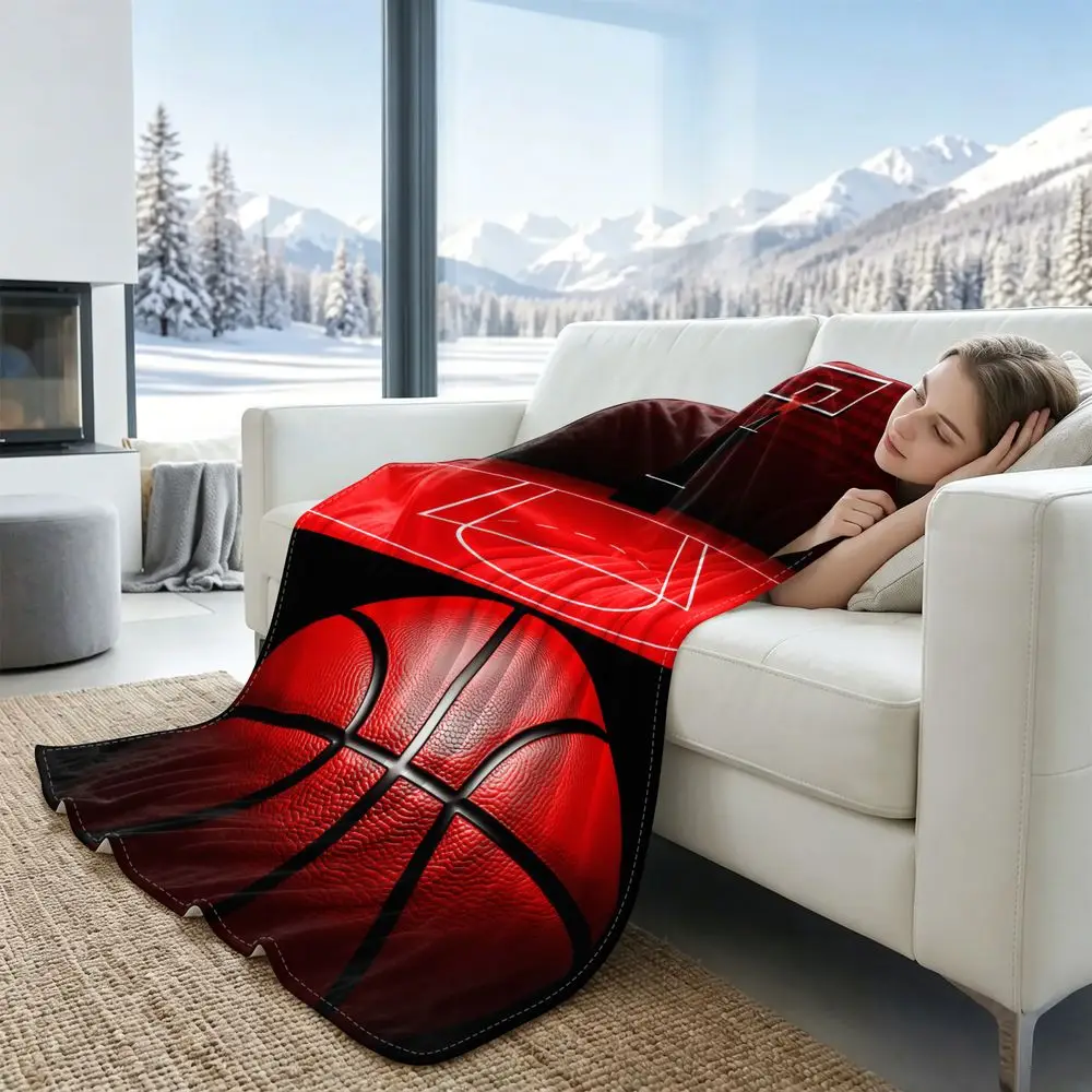 Cooling Blanket Summer Cooling Throw Basketball Digital Print QMAX 0.3 Ice Touch Breathable Moisture Wicking Bedding