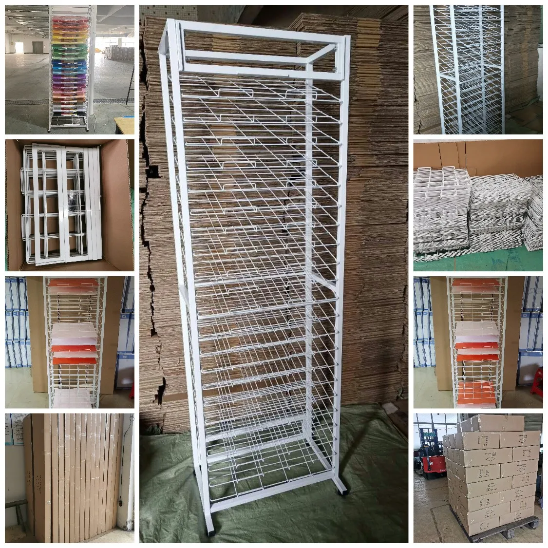 

Yiwu shelf manufacturer hot-selling cardboard paper tube rack paper rack 22-layer display kindergarten handmade paper
