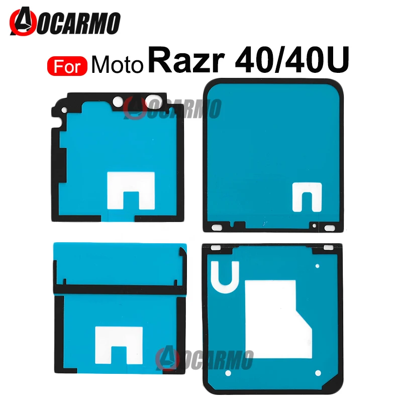 For Motorola Moto Razr 40 40u Ultra Back Cover Adhesive Front Inner Screen Big LCD Display Sticker Replacement Parts