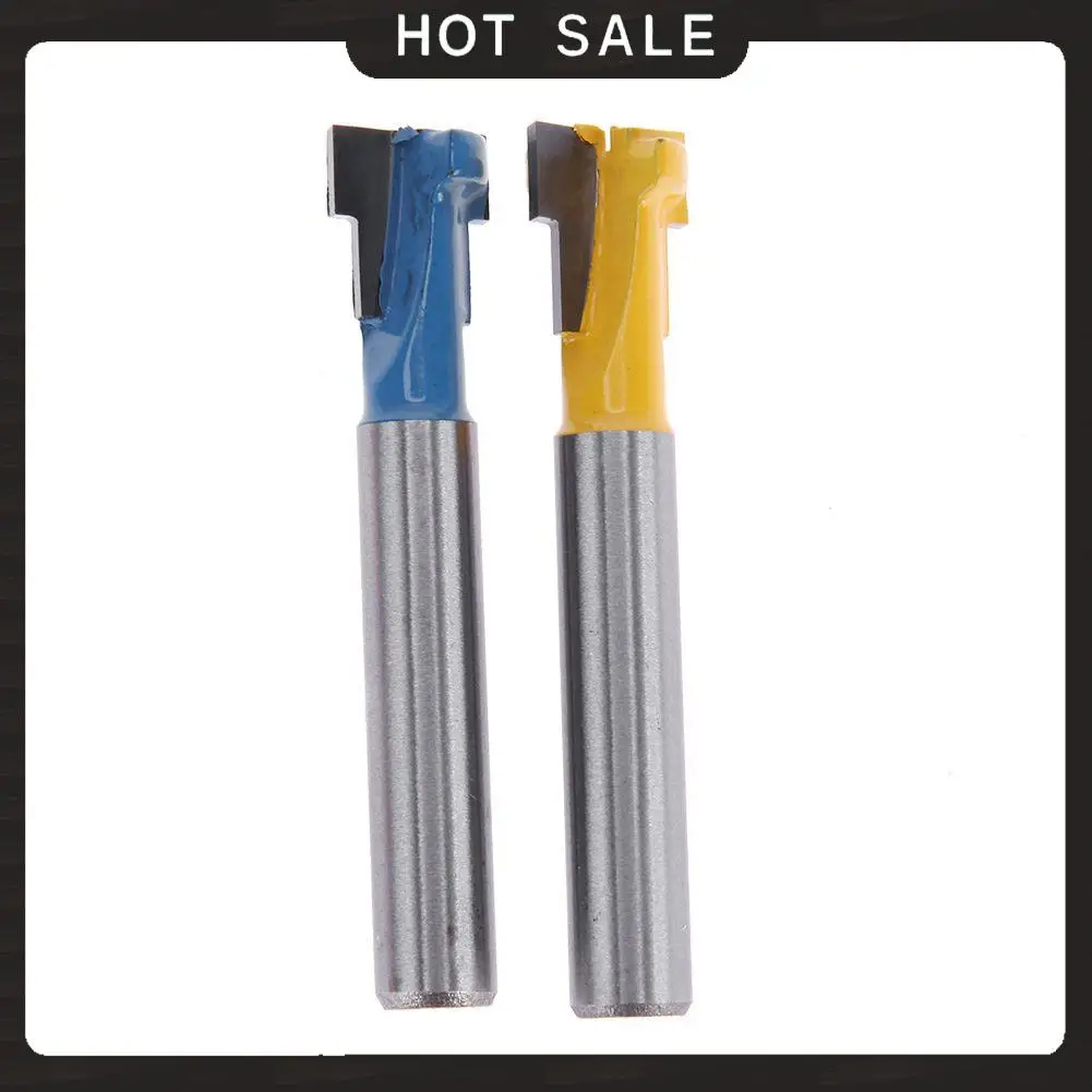 تسليم 24 ساعة 1/4 بوصة عرقوب T-فتحة القاطع راوتر بت مقبض فولاذي 3/8 بوصة و 1/2 بوصة طول قواطع النجارة للطاقة T #1